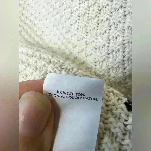 Lucky Brand Womens White Fringe Asymmetrical Western Boho Bohemian Sweater Small - Picture 9 of 10